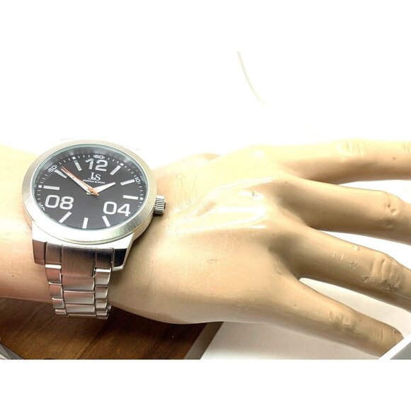 Joshua & Sons Men's Watch JS82SSB Quartz Black Dial Silver Stainless Ste… - Picture 5 of 15